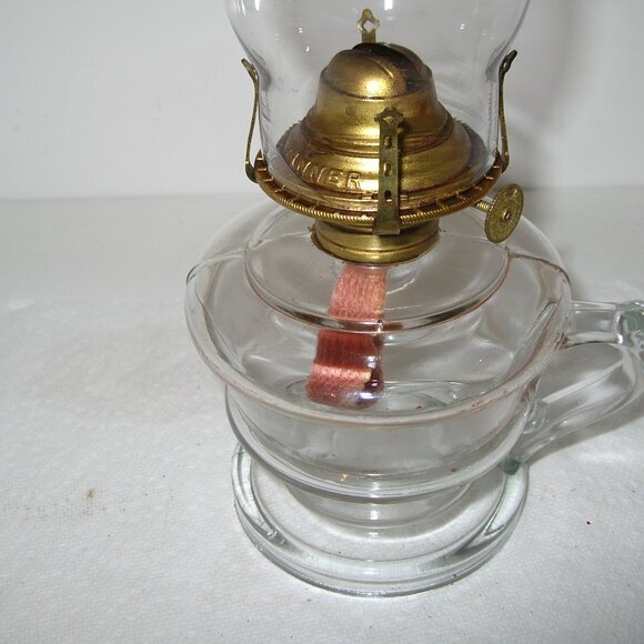 Antique Vintage Banner Clear Kerosene Oil Lamp 12"T Great Condition!! E - Picture 5 of 5